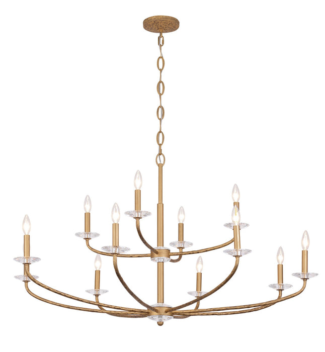 Minka-Lavery 5288-788 12 Light Chandelier, Ashen Gold