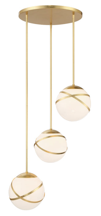Minka-Lavery 5433-853 Three Light Pan Pendant, Spring Gold Leaf