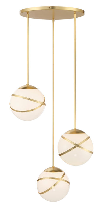 Minka-Lavery 5433-853 Three Light Pan Pendant, Spring Gold Leaf