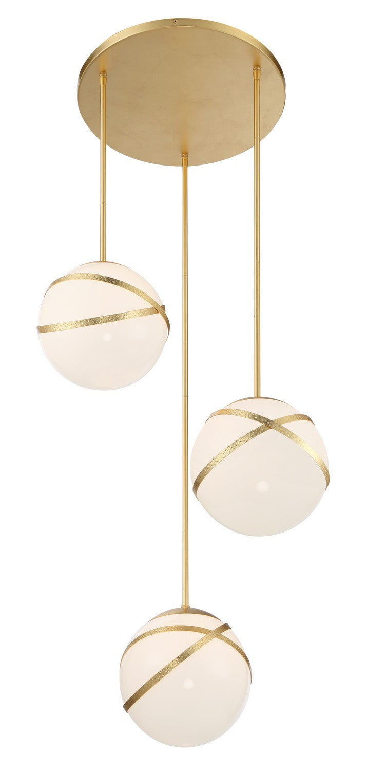 Minka-Lavery 5433-853 Three Light Pan Pendant, Spring Gold Leaf