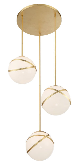 Minka-Lavery 5433-853 Three Light Pan Pendant, Spring Gold Leaf