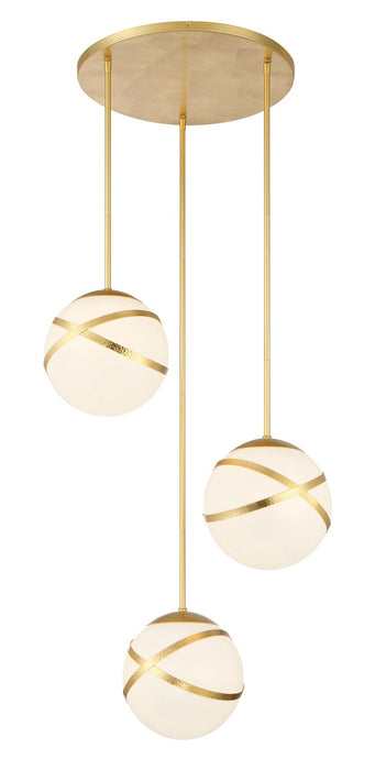 Minka-Lavery 5433-853 Three Light Pan Pendant, Spring Gold Leaf