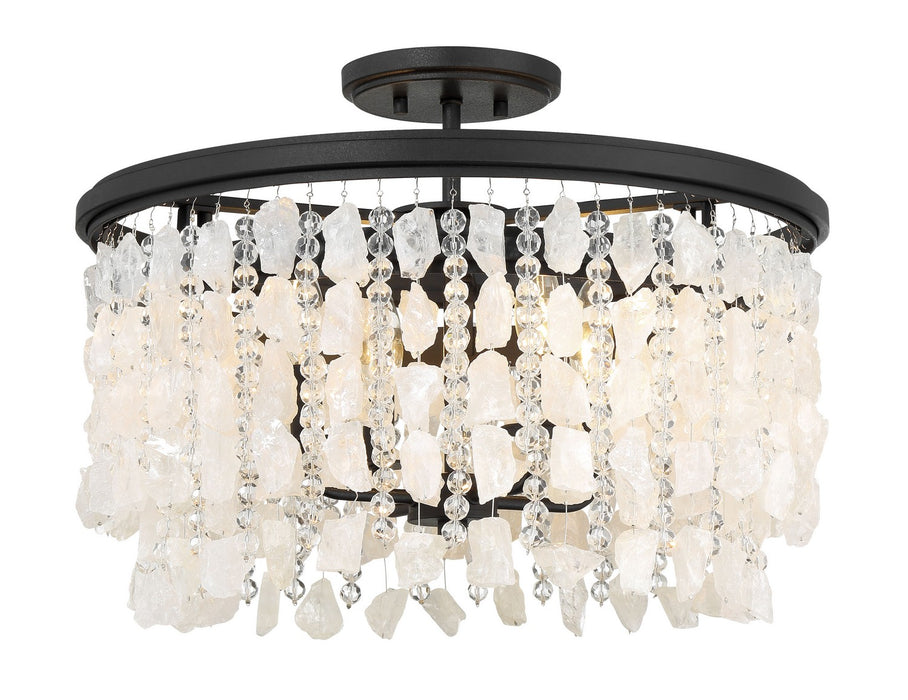 Minka-Lavery 6703-66 Four Light Semi Flush Mount, Sand Coal