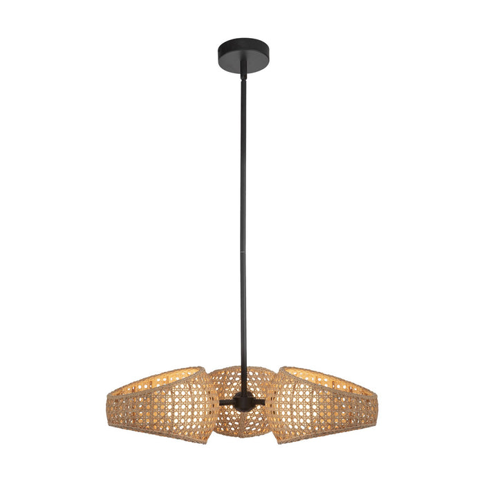 Kuzco Lighting CH20625-BK/OP LED Chandelier, Black/Opal Glass