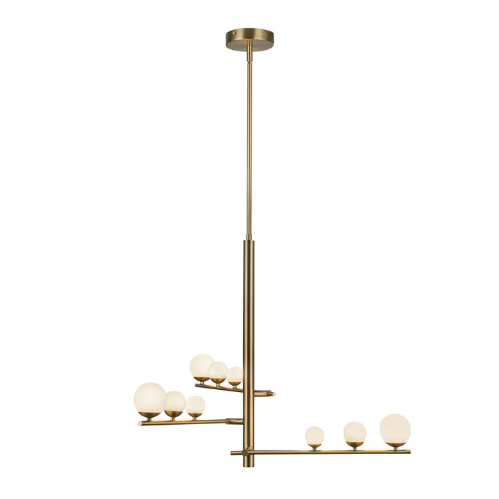 Kuzco Lighting CH55524-BG/OP LED Chandelier, Brushed Gold/Opal Glass