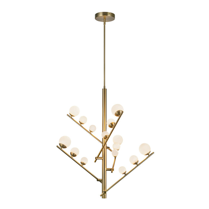 Kuzco Lighting CH55530-BG/OP LED Chandelier, Brushed Gold/Opal Glass