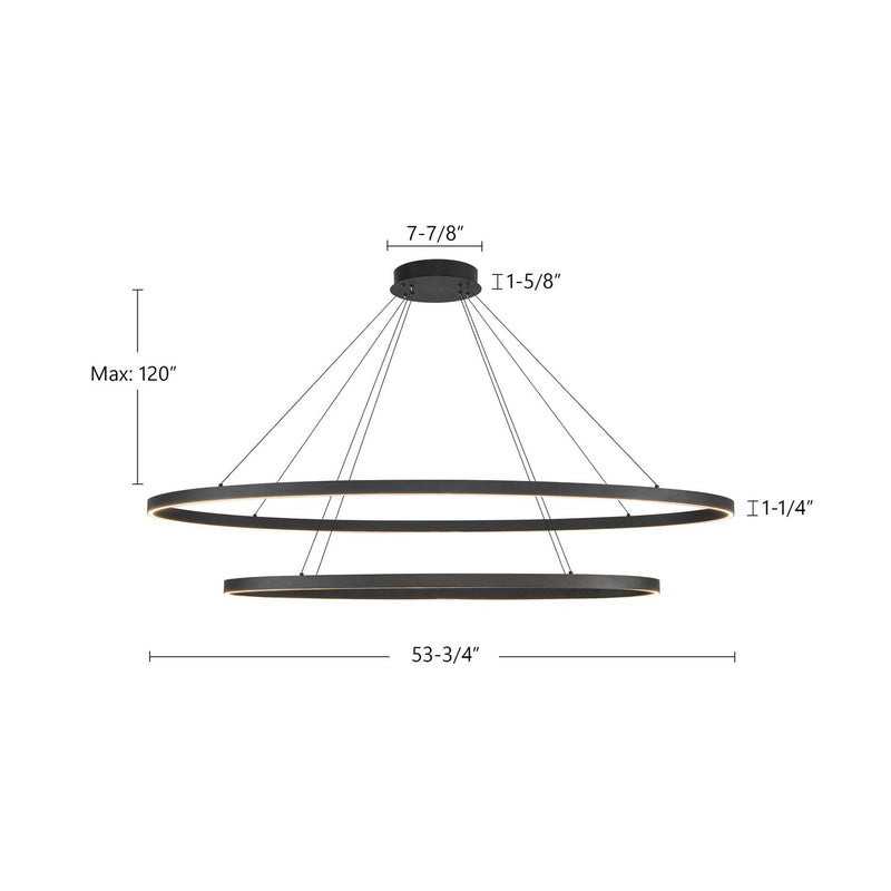 Kuzco Lighting CH79253-BK LED Chandelier, Black