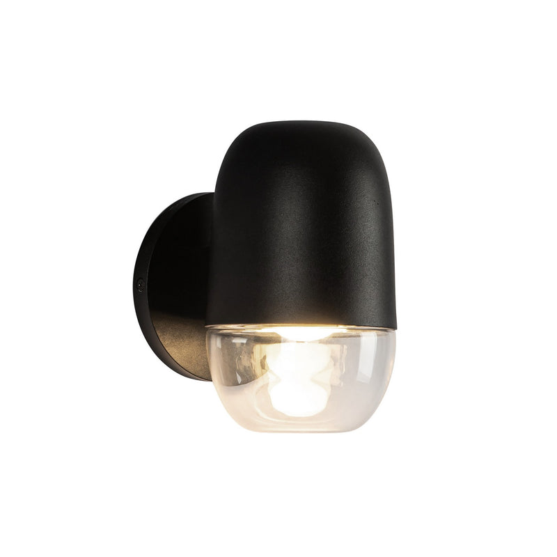 Kuzco Lighting EW38504-BK/CL LED Exterior Wall Mount, Black/Clear Glass