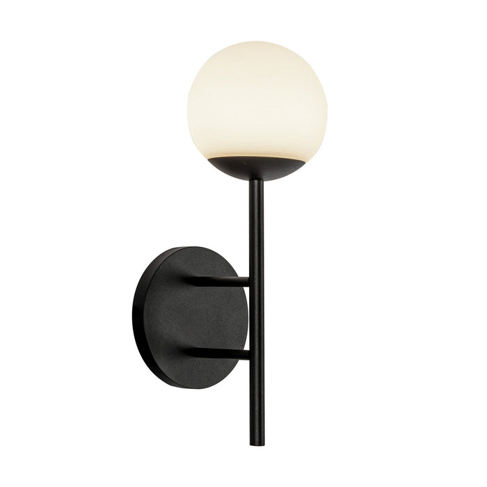 Kuzco Lighting EW78513-BK/OP LED Exterior Wall Mount, Black/Opal Glass