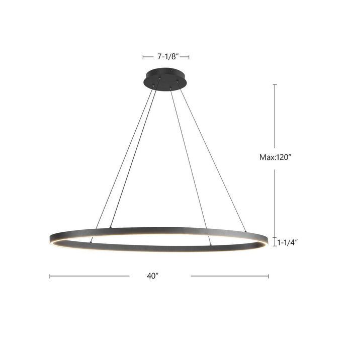 Kuzco Lighting LP79140-BK LED Linear Pendant, Black