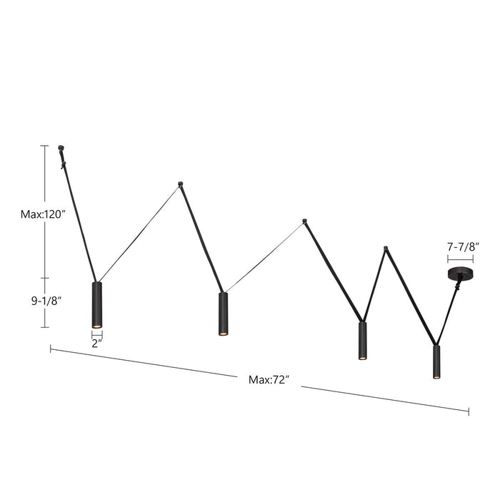 Kuzco Lighting LP90404-UB LED Linear Pendant, Urban Bronze