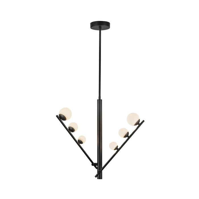 Kuzco Lighting PD55520-BK/OP LED Pendant, Black/Opal Glass