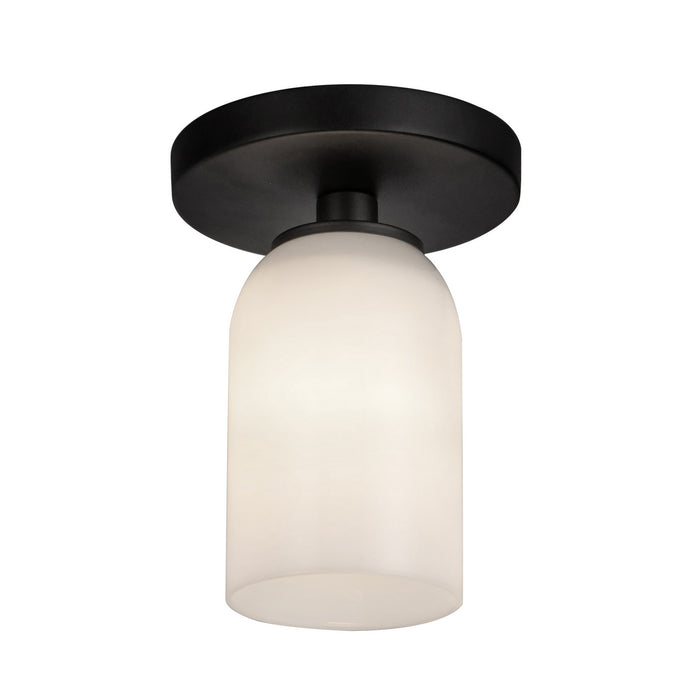 Kuzco Lighting SF57704-BK/GO One Light Semi-Flush Mount, Black/Glossy Opal Glass