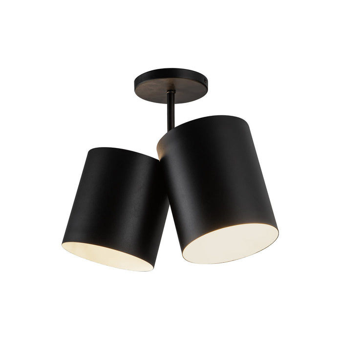 Kuzco Lighting SF58814-BK Two Light Semi-Flush Mount, Black