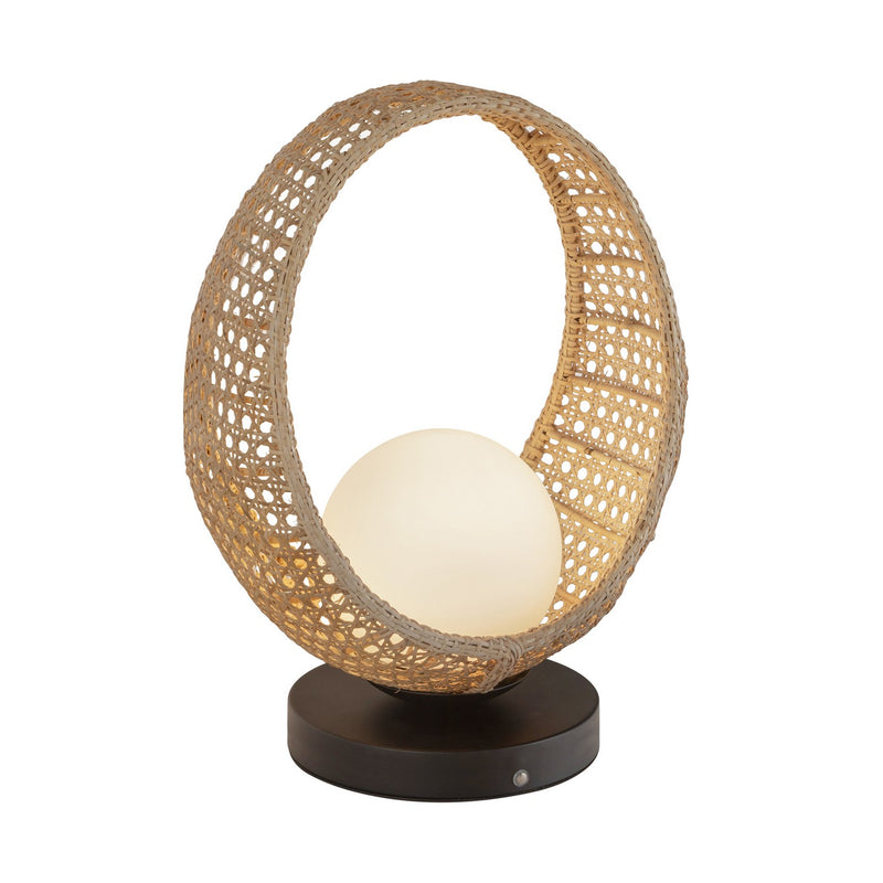 Kuzco Lighting TL20616-BK/OP LED Table Lamp, Black/Opal Glass