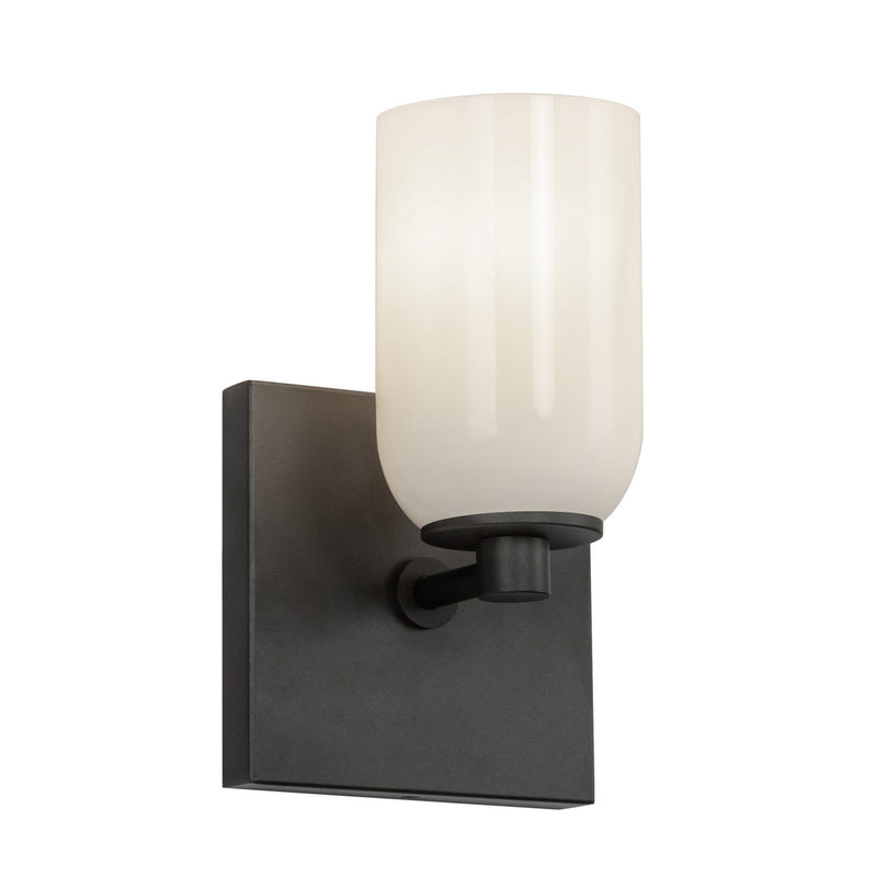 Kuzco Lighting WS57704-BK/GO One Light Wall Sconce, Black/Glossy Opal Glass