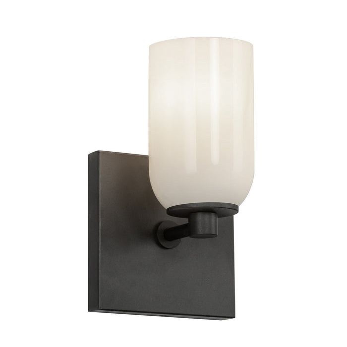 Kuzco Lighting WS57704-BK/GO One Light Wall Sconce, Black/Glossy Opal Glass