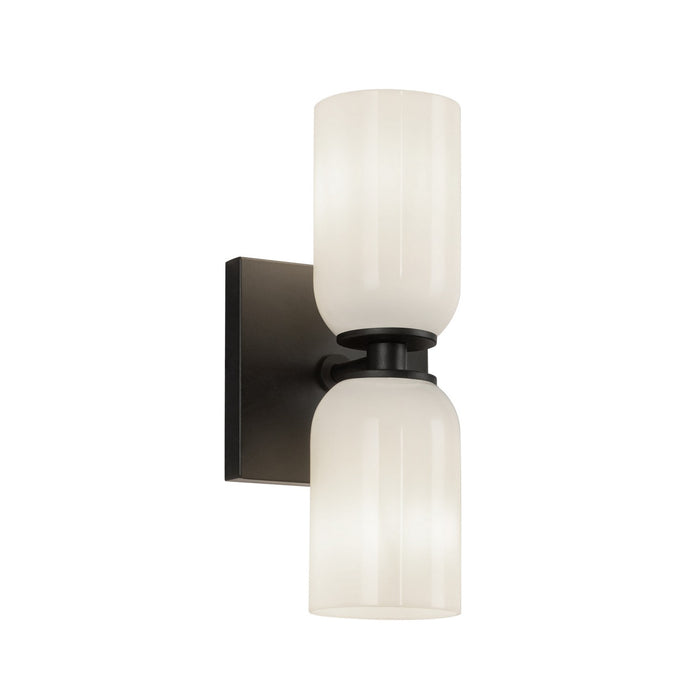 Kuzco Lighting WS57712-BK/GO Two Light Wall Sconce, Black/Glossy Opal Glass