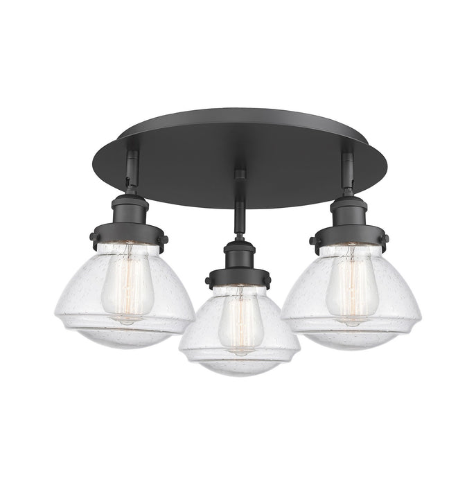 Innovations 916-3C-BK-G324 Three Light Flush Mount, Matte Black