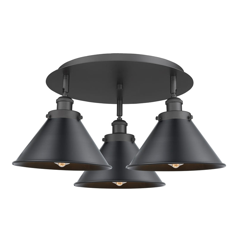 Innovations 916-3C-BK-M10-BK Three Light Flush Mount, Matte Black