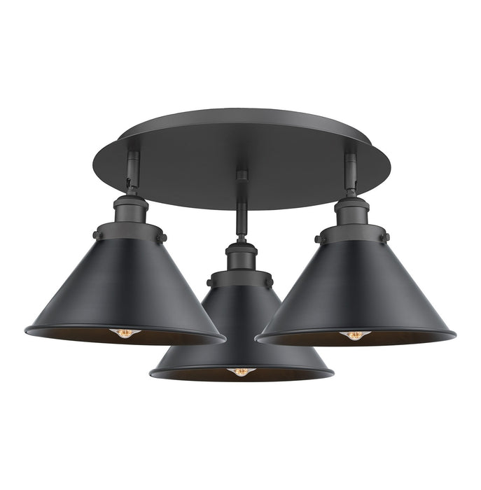 Innovations 916-3C-BK-M10-BK Three Light Flush Mount, Matte Black