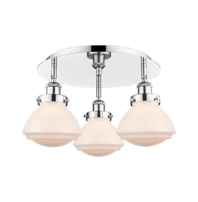Innovations 916-3C-PC-G321 Three Light Flush Mount, Polished Chrome