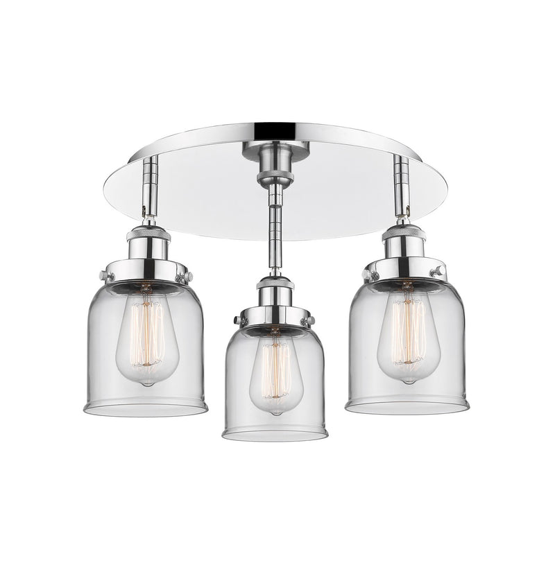 Innovations 916-3C-PC-G52 Three Light Flush Mount, Polished Chrome