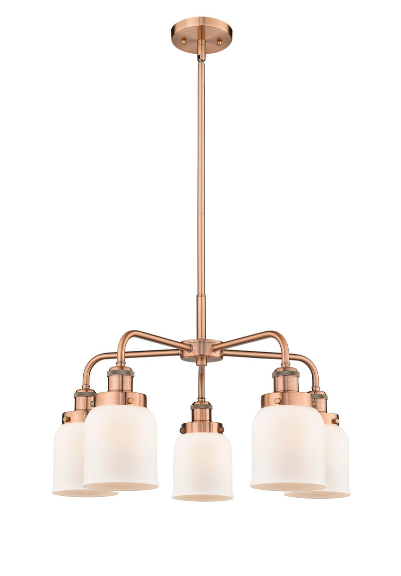Innovations 916-5CR-AC-G51 Five Light Chandelier, Antique Copper