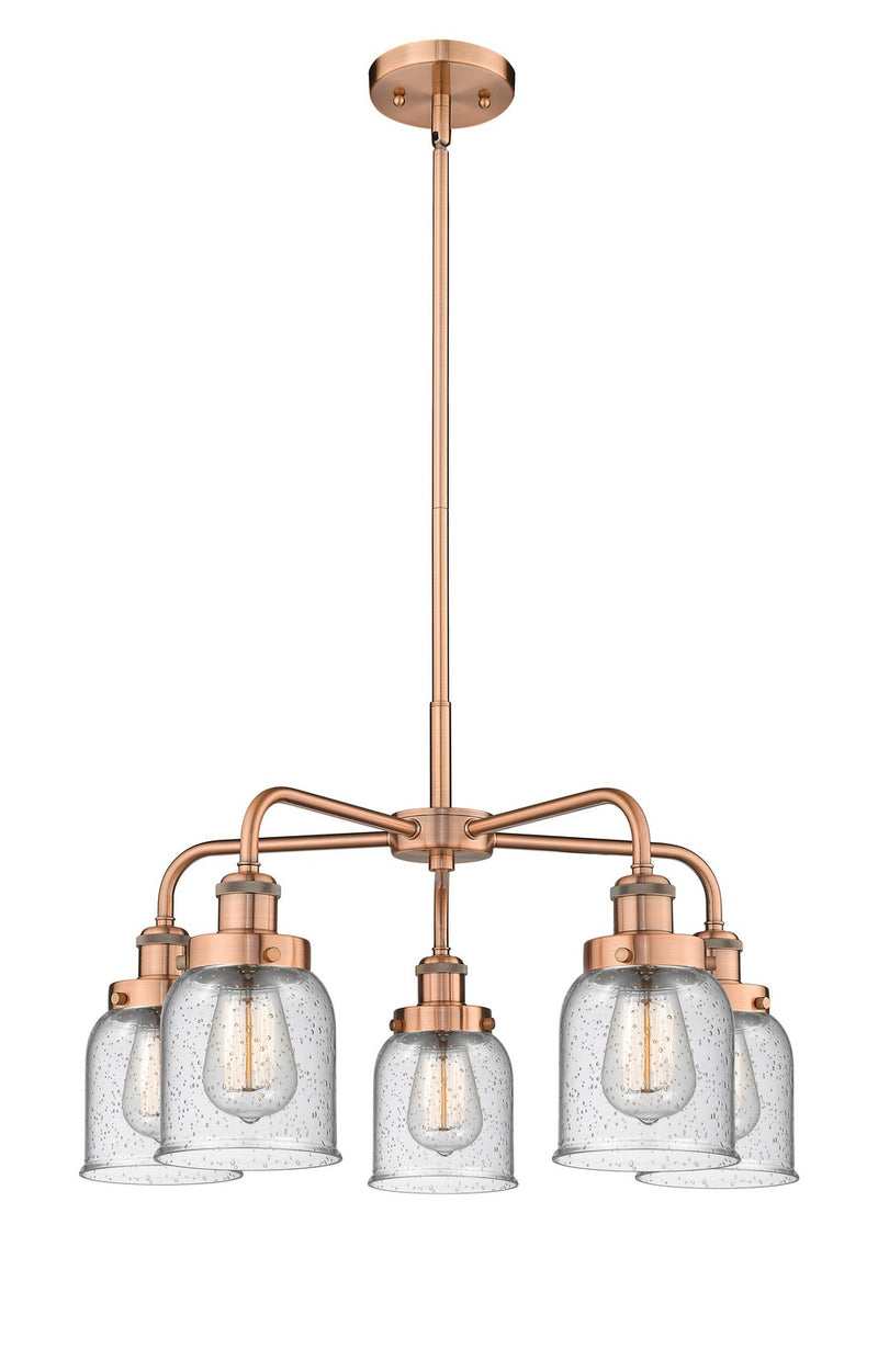 Innovations 916-5CR-AC-G54 Five Light Chandelier, Antique Copper