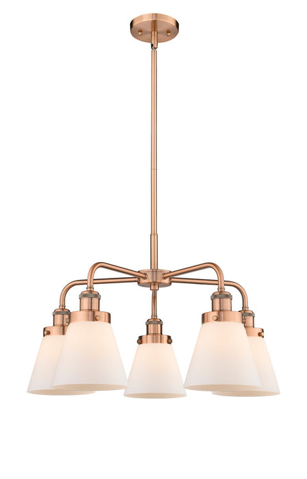 Innovations 916-5CR-AC-G61 Five Light Chandelier, Antique Copper