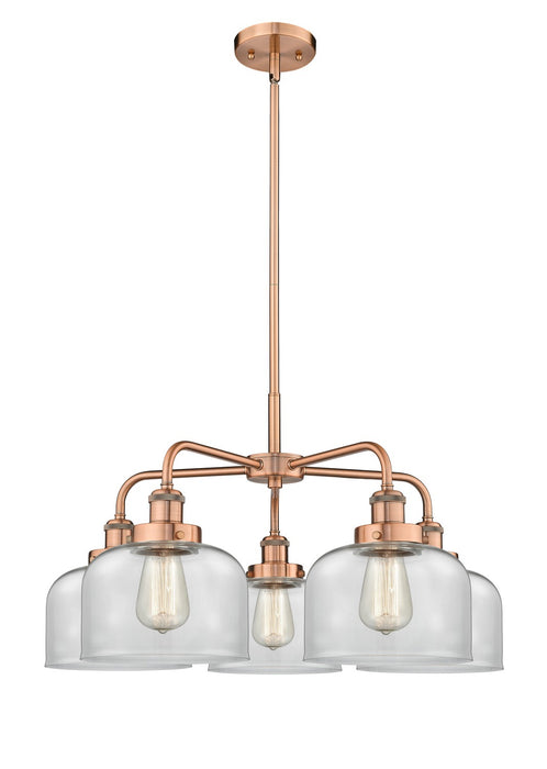 Innovations 916-5CR-AC-G72 Five Light Chandelier, Antique Copper