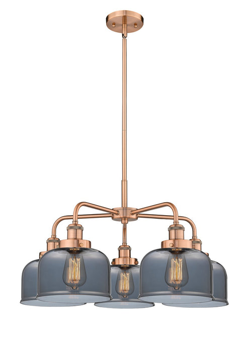 Innovations 916-5CR-AC-G73 Five Light Chandelier, Antique Copper