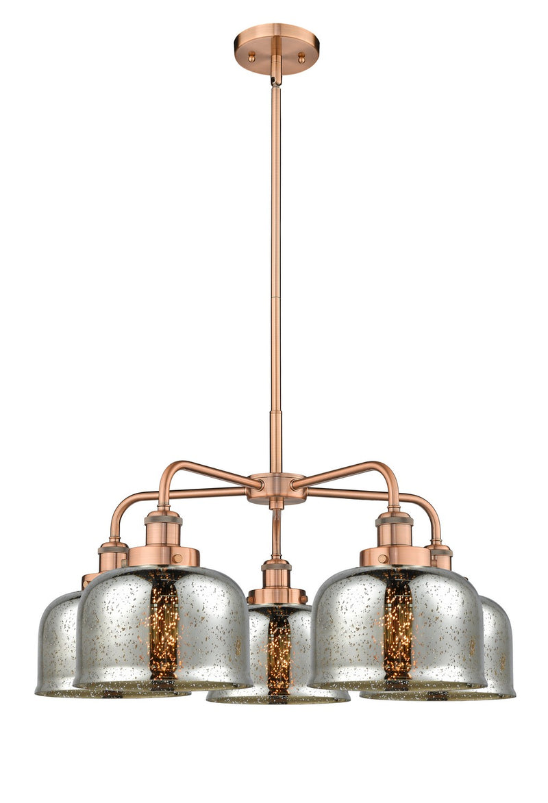Innovations 916-5CR-AC-G78 Five Light Chandelier, Antique Copper
