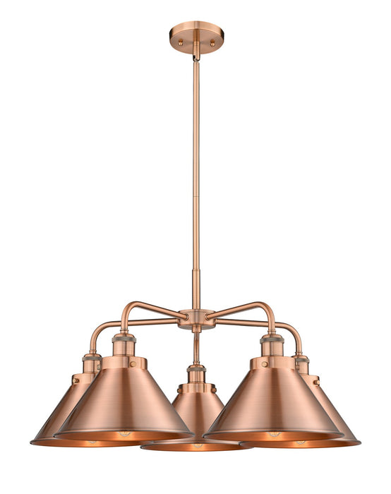 Innovations 916-5CR-AC-M10-AC Five Light Chandelier, Antique Copper