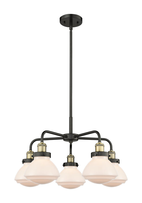 Innovations 916-5CR-BAB-G321 Five Light Chandelier, Black Antique Brass
