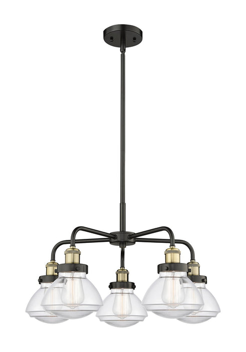 Innovations 916-5CR-BAB-G322 Five Light Chandelier, Black Antique Brass