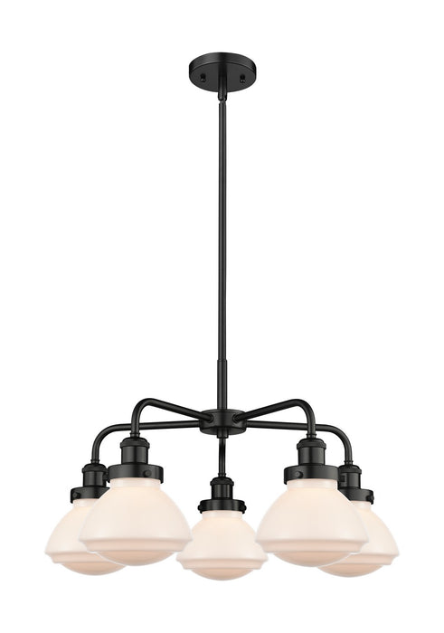 Innovations 916-5CR-BK-G321 Five Light Chandelier, Matte Black