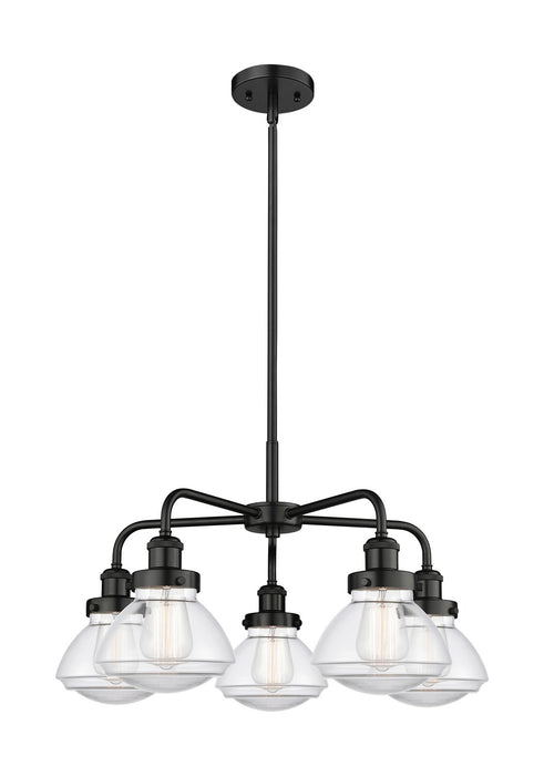 Innovations 916-5CR-BK-G322 Five Light Chandelier, Matte Black