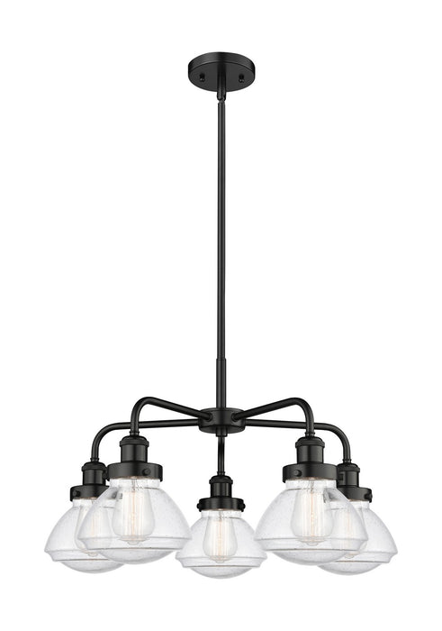 Innovations 916-5CR-BK-G324 Five Light Chandelier, Matte Black