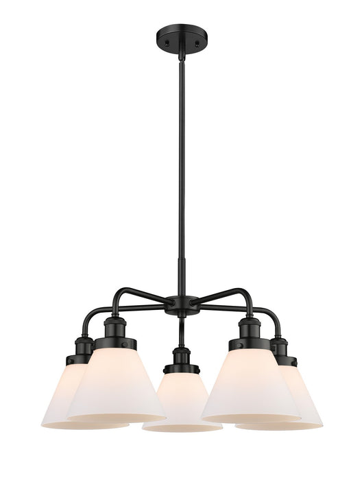 Innovations 916-5CR-BK-G41 Five Light Chandelier, Matte Black