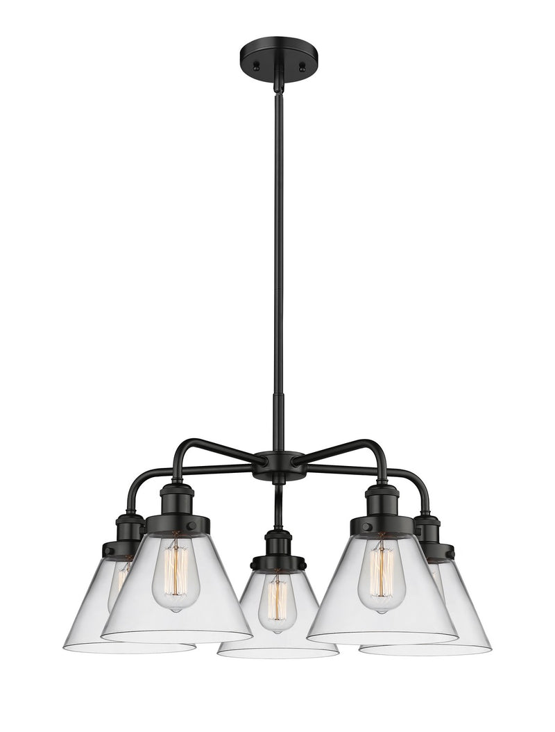 Innovations 916-5CR-BK-G42 Five Light Chandelier, Matte Black