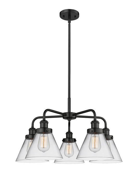 Innovations 916-5CR-BK-G42 Five Light Chandelier, Matte Black
