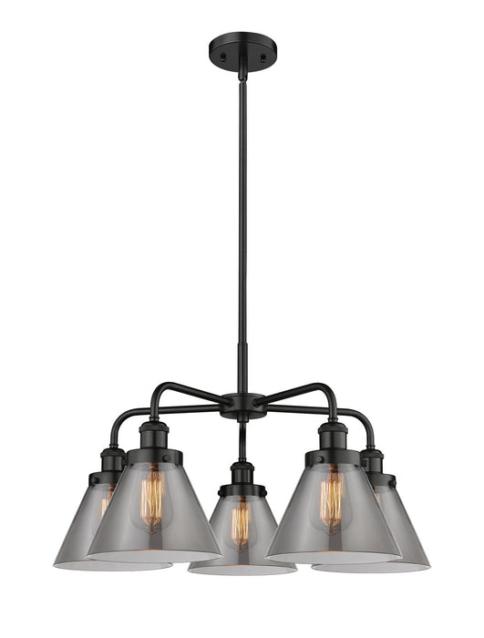 Innovations 916-5CR-BK-G43 Five Light Chandelier, Matte Black