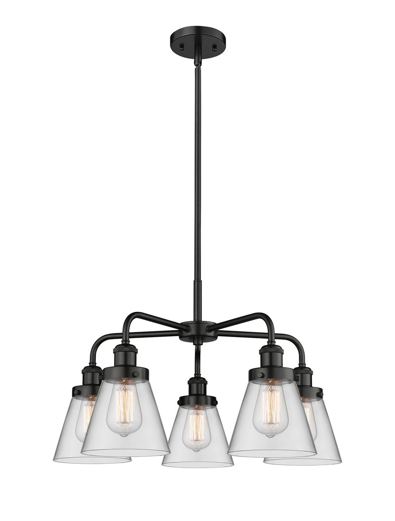 Innovations 916-5CR-BK-G62 Five Light Chandelier, Matte Black