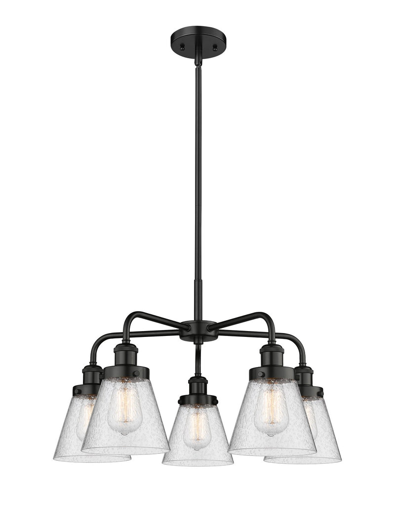 Innovations 916-5CR-BK-G64 Five Light Chandelier, Matte Black