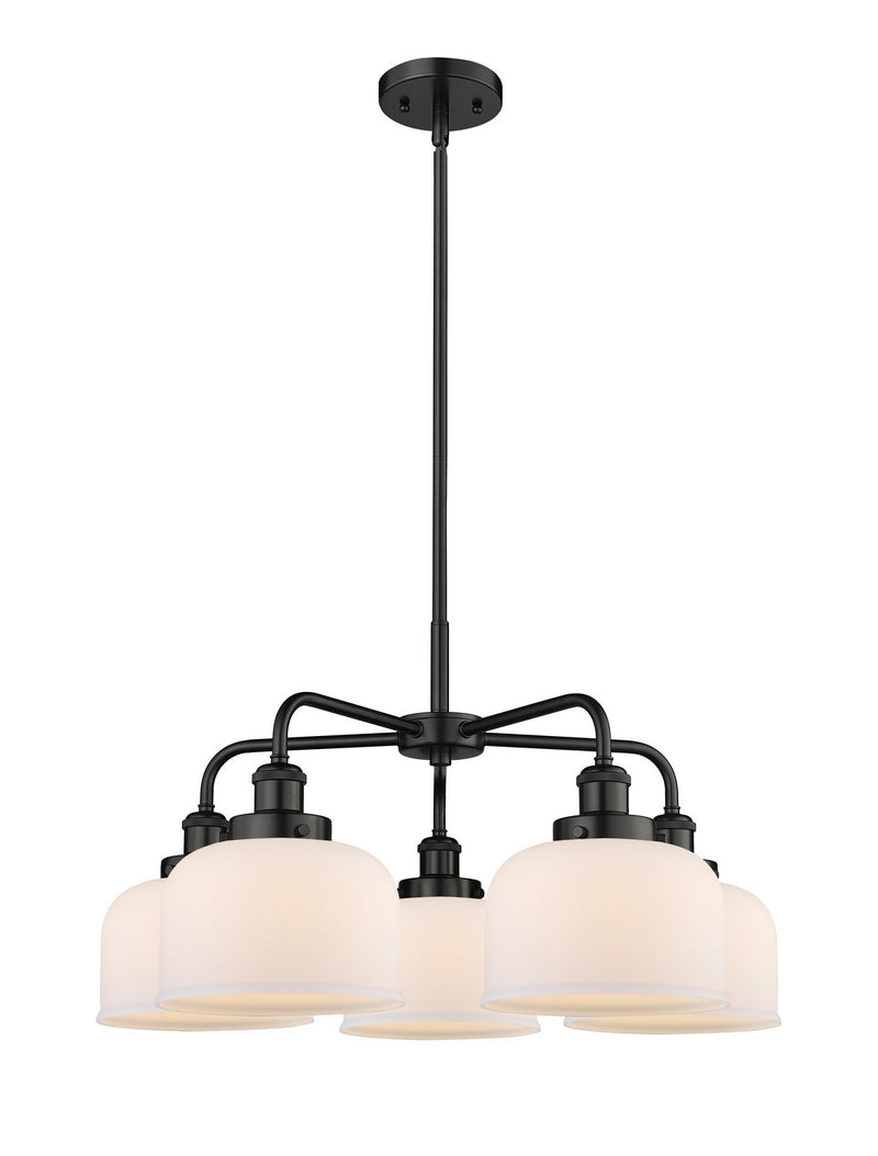 Innovations 916-5CR-BK-G71 Five Light Chandelier, Matte Black