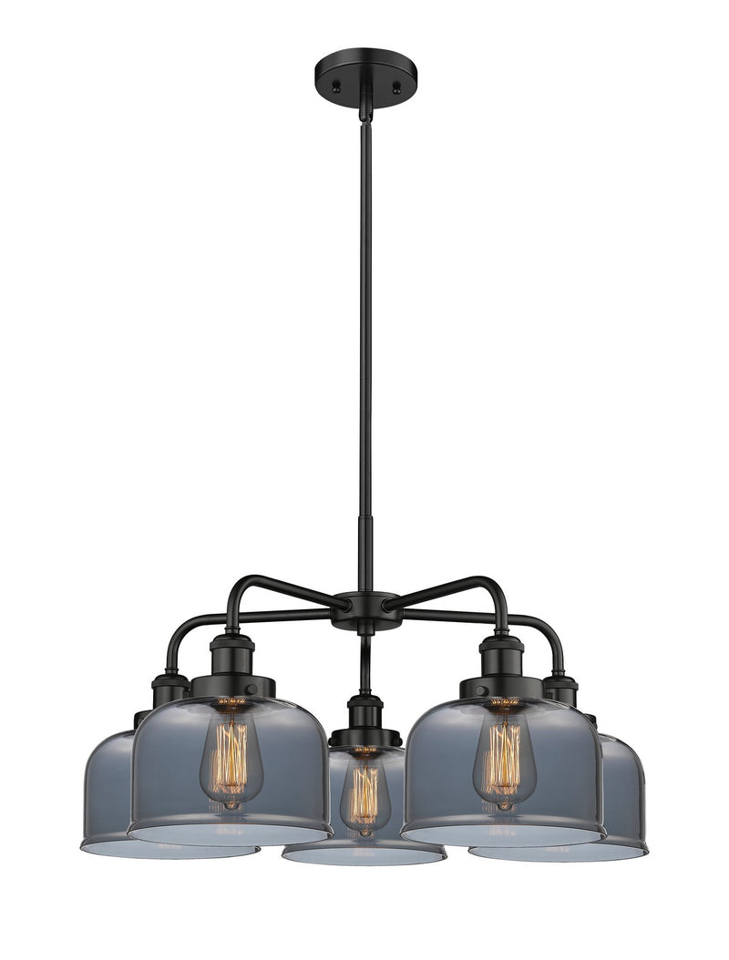 Innovations 916-5CR-BK-G73 Five Light Chandelier, Matte Black