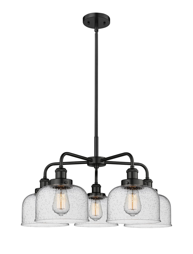 Innovations 916-5CR-BK-G74 Five Light Chandelier, Matte Black