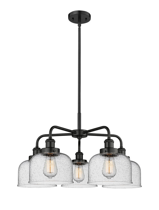 Innovations 916-5CR-BK-G74 Five Light Chandelier, Matte Black