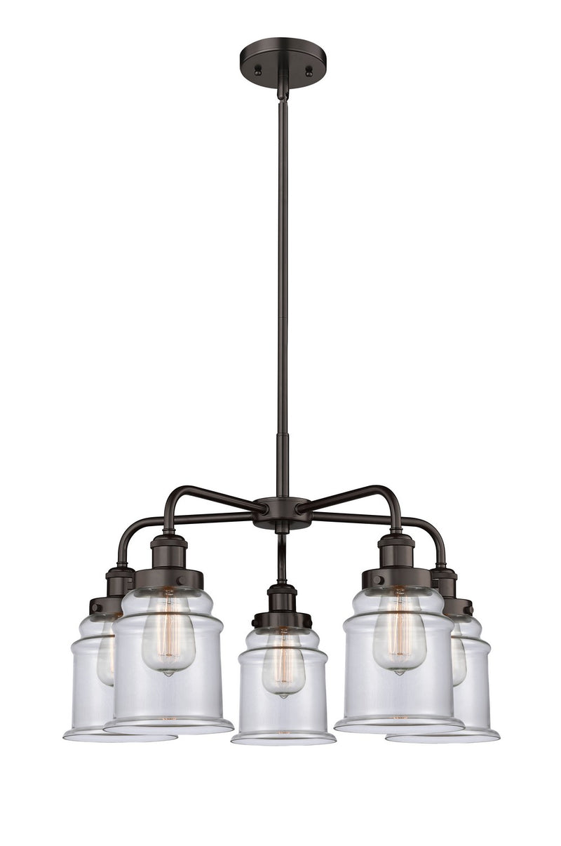 Innovations 916-5CR-OB-G182 Five Light Chandelier, Oil Rubbed Bronze